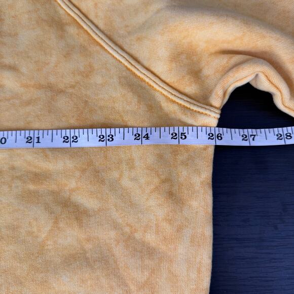 Free People Smiley Face Sweatshirt Womens Large FP Movement Sweater Yellow Boho - Picture 7 of 9